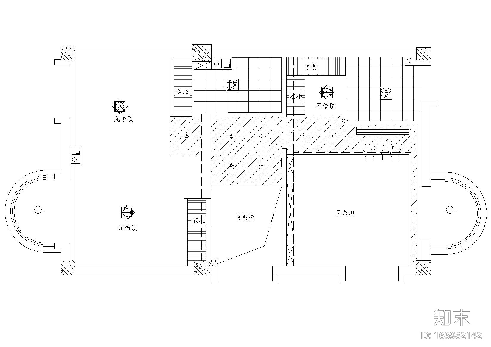 [厦门]风景秀丽山庄简欧三层别墅室内装修施工图cad施工图下载【ID:166982142】