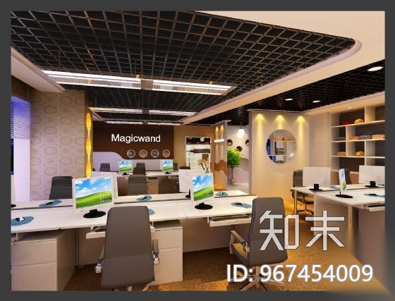 某市贸公司办公室设计方案（含效果）cad施工图下载【ID:967454009】