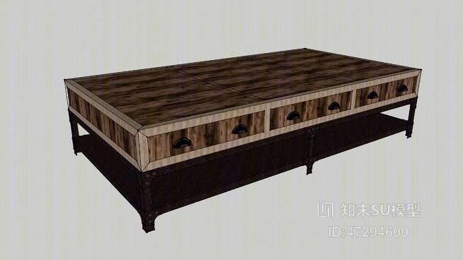 帆布Interiors帕克咖啡桌SU模型下载【ID:47294600】