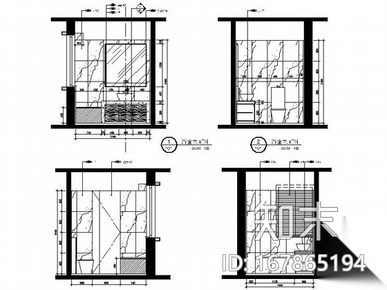 [杭州]名师豪宅样板房室内装修CAD施工图（含实景图）施工图下载【ID:167865194】