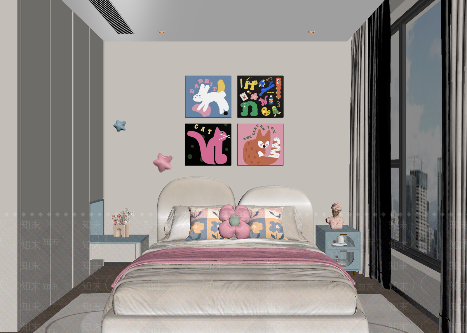 现代女孩房3D模型下载【ID:1215135536】