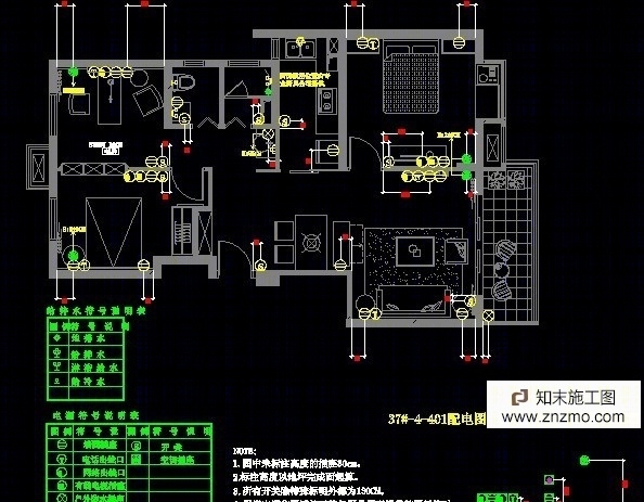 简约时尚施工图--效果图cad施工图下载【ID:36938966】