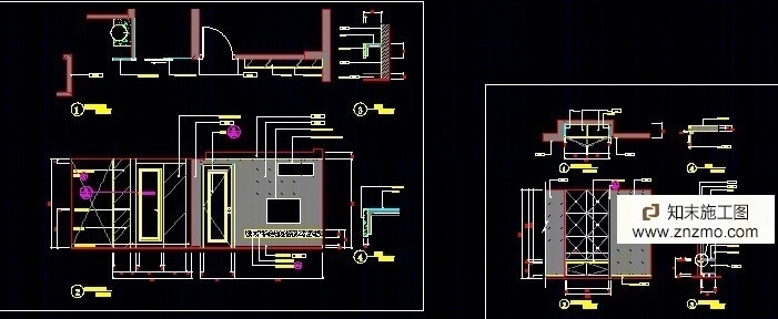 简约时尚施工图--效果图cad施工图下载【ID:36938966】