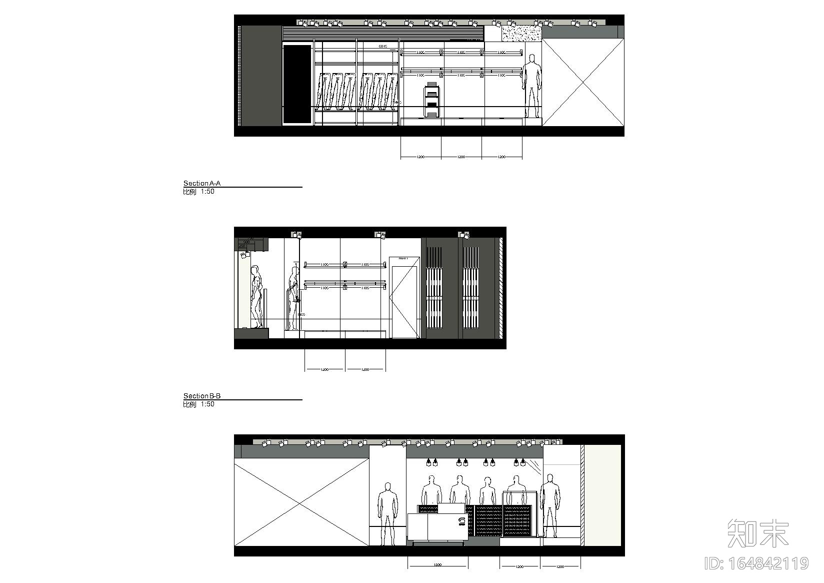 [武汉]G-STAR RAW武汉广场店装饰设计施工图cad施工图下载【ID:164842119】