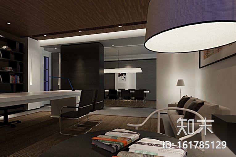 精典创意办公室设计全套施工图（含效果图）cad施工图下载【ID:161785129】