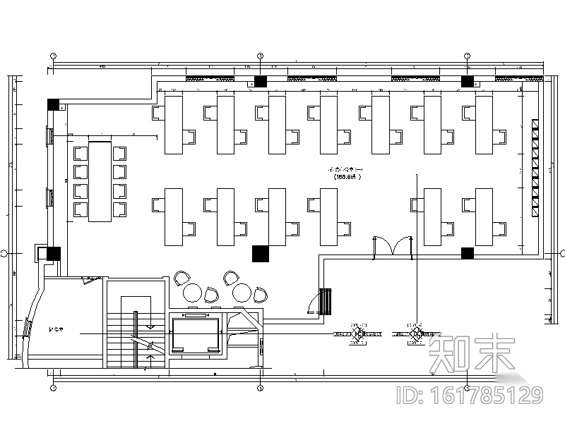 精典创意办公室设计全套施工图（含效果图）施工图下载【ID:161785129】