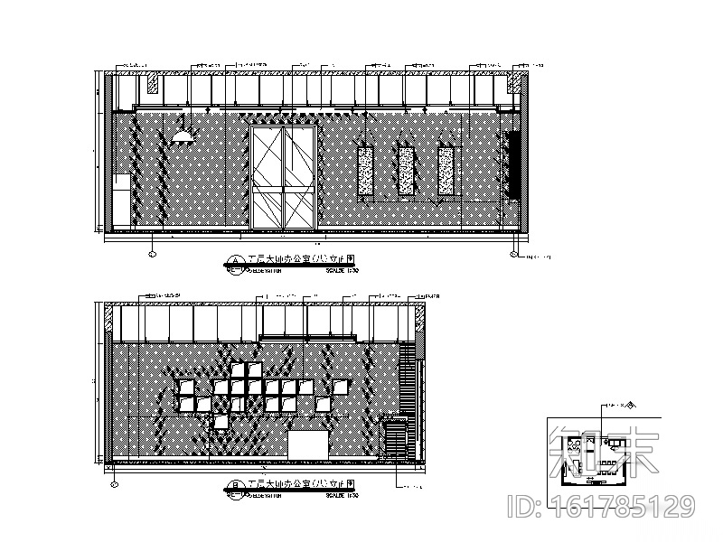精典创意办公室设计全套施工图（含效果图）cad施工图下载【ID:161785129】