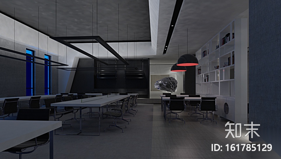 精典创意办公室设计全套施工图（含效果图）cad施工图下载【ID:161785129】