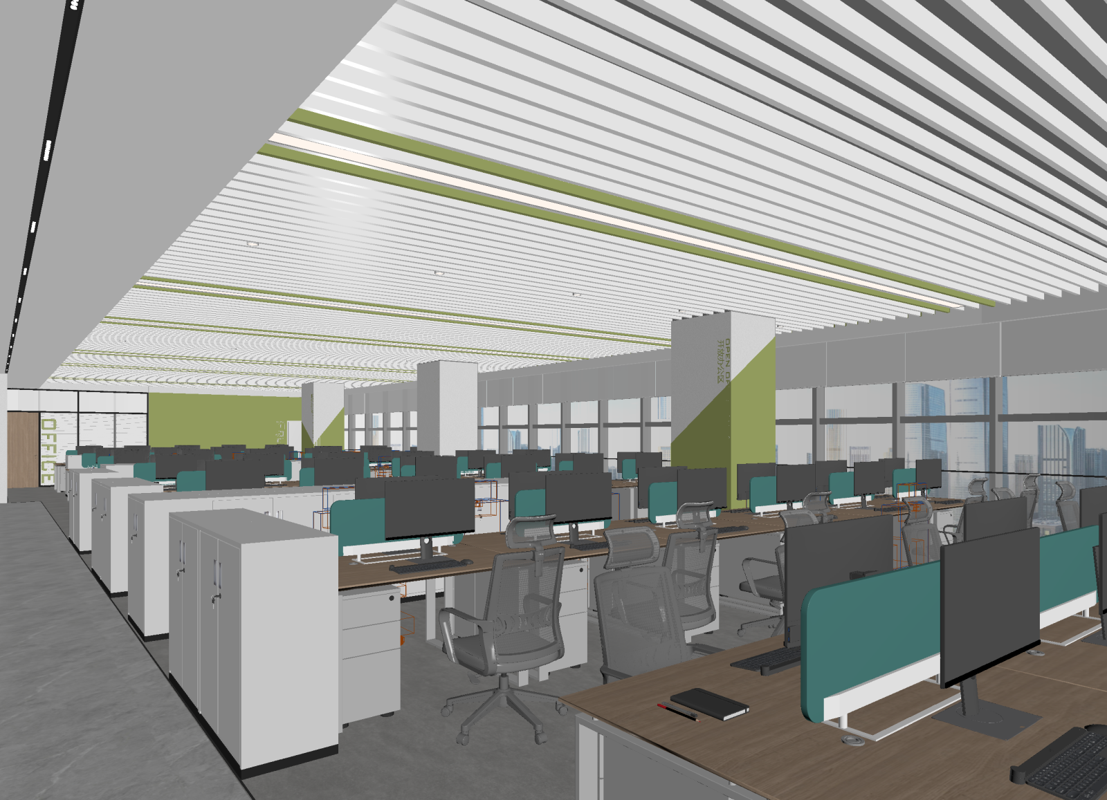 现代办公区3D模型下载【ID:1215166380】
