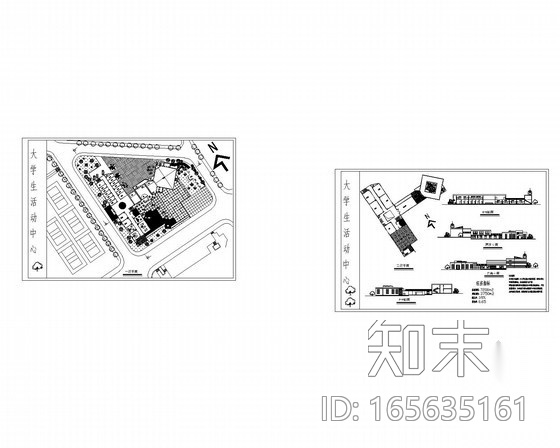 [课程设计]某二层大学生活动中心建筑方案cad施工图下载【ID:165635161】