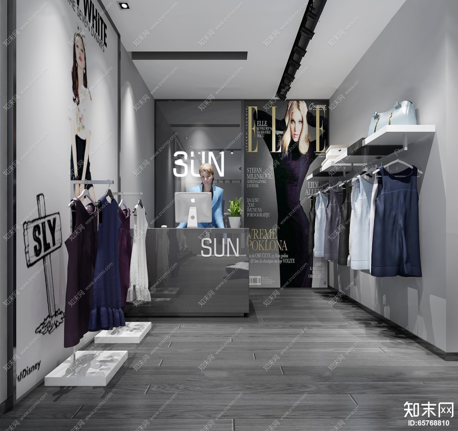 现代女装服装服饰专卖店3D模型下载【ID:65768810】