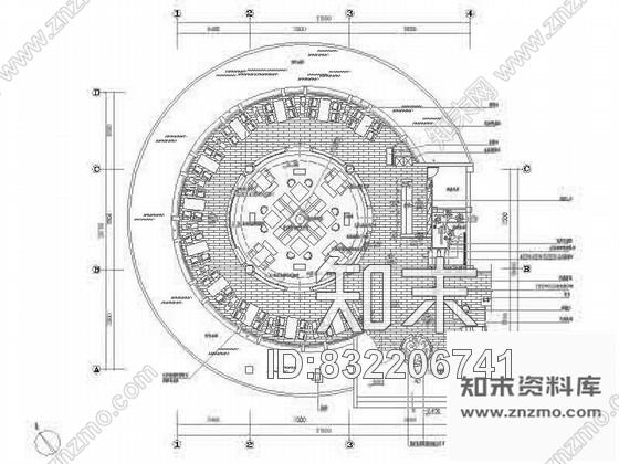 图块/节点圆型餐饮大厅装修详图cad施工图下载【ID:832206741】