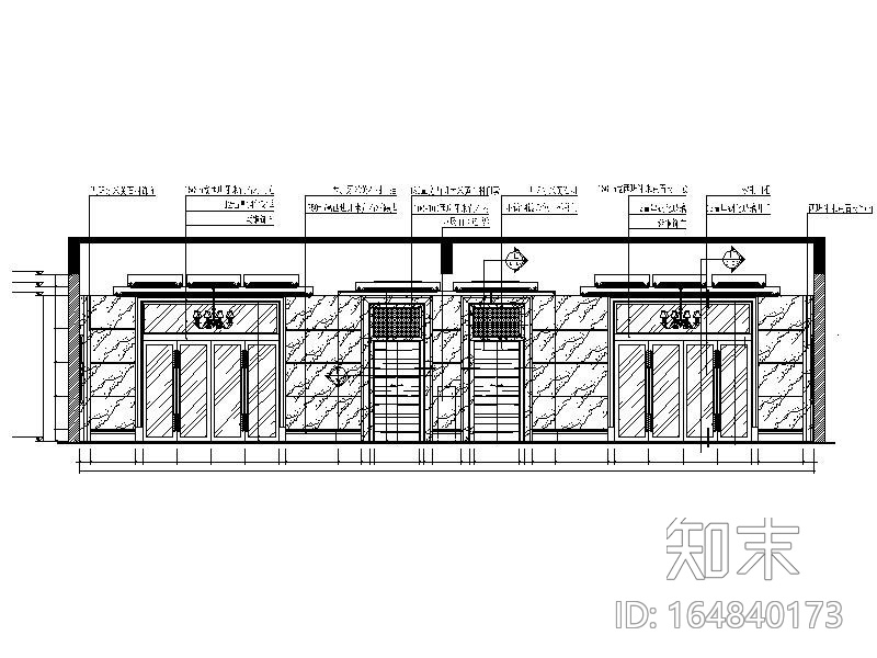 [福建]知名房产豪华会所售楼处室内施工图cad施工图下载【ID:164840173】