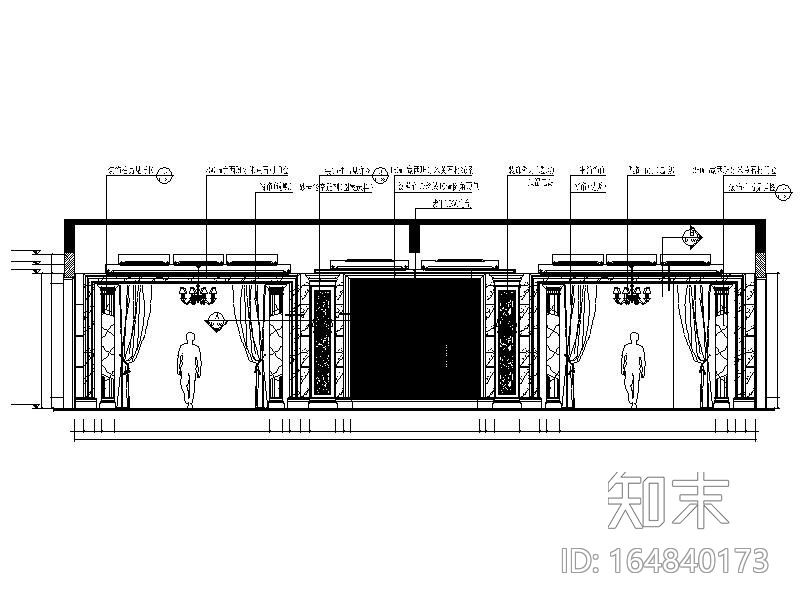 [福建]知名房产豪华会所售楼处室内施工图cad施工图下载【ID:164840173】