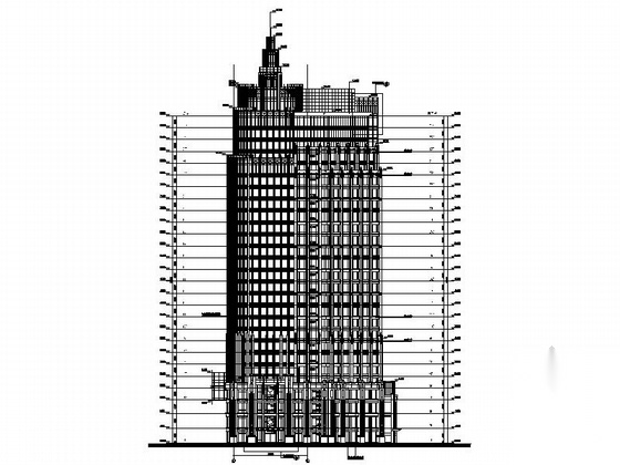 [浙江]27层现代风格商业办公楼建筑设计施工图（知名设计...cad施工图下载【ID:167361189】