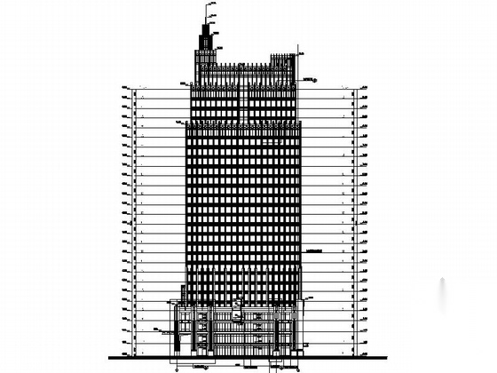 [浙江]27层现代风格商业办公楼建筑设计施工图（知名设计...cad施工图下载【ID:167361189】