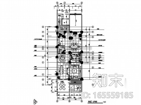 现代风格三层联排别墅样板房装修设计施工图cad施工图下载【ID:165559185】