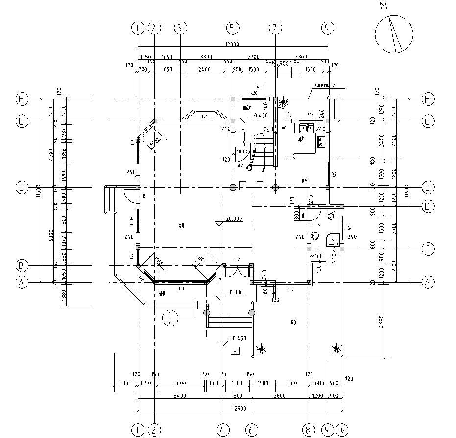 欧式风格3层单家独院式别墅cad施工图下载【ID:149889187】