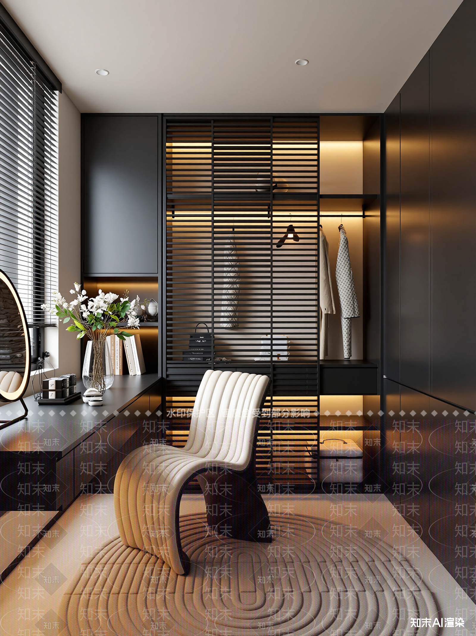 现代衣帽间3D模型下载【ID:1214799522】