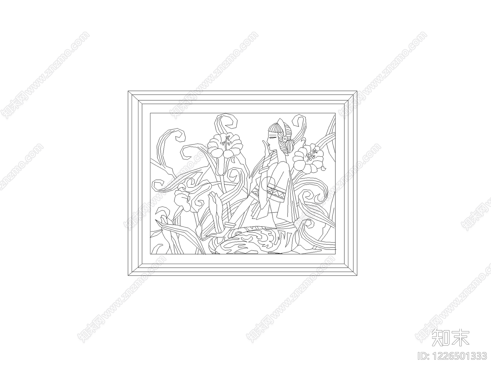 挂画cad施工图下载【ID:1226501333】