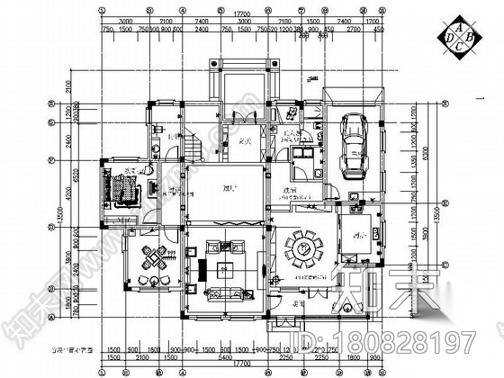 [芜湖]欧式豪华大气二层复式样板间室内设计施工图cad施工图下载【ID:180828197】