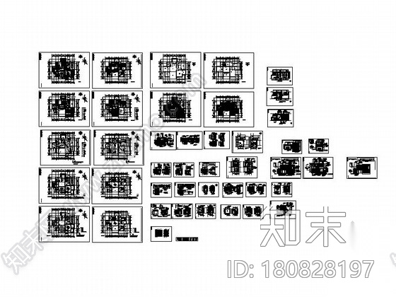 [芜湖]欧式豪华大气二层复式样板间室内设计施工图cad施工图下载【ID:180828197】