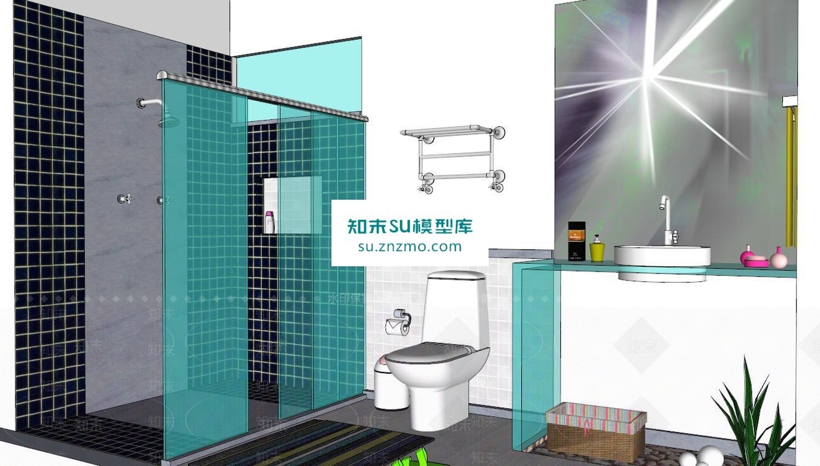 厕所组件SU模型下载【ID:172531189】
