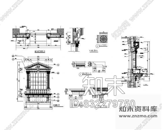 图块/节点欧式建筑窗详图3施工图下载【ID:832279750】