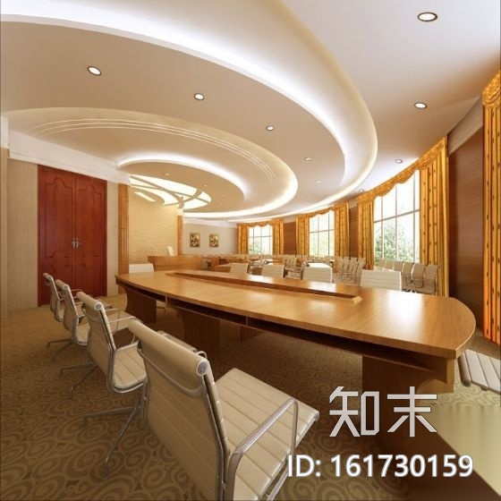 酒店小型会议室装修图（含效果）施工图下载【ID:161730159】