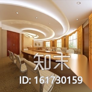 酒店小型会议室装修图（含效果）施工图下载【ID:161730159】