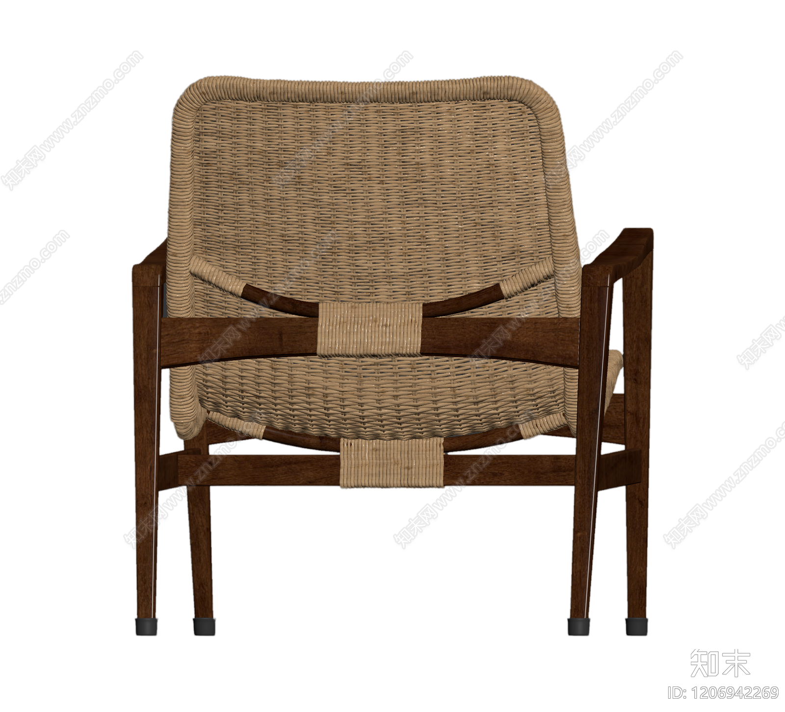 藤编木椅3D模型下载【ID:1206942269】