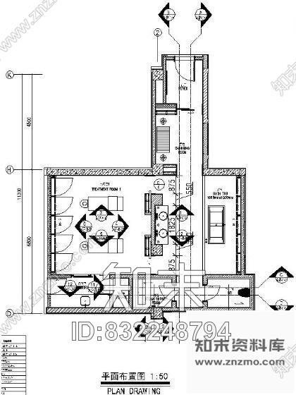 图块/节点五星级酒店水疗室平面布置图施工图下载【ID:832248794】