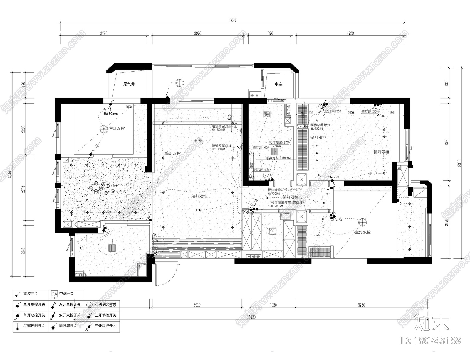 [杭州]116㎡现代二居家装装修施工图+3D模型cad施工图下载【ID:180743189】