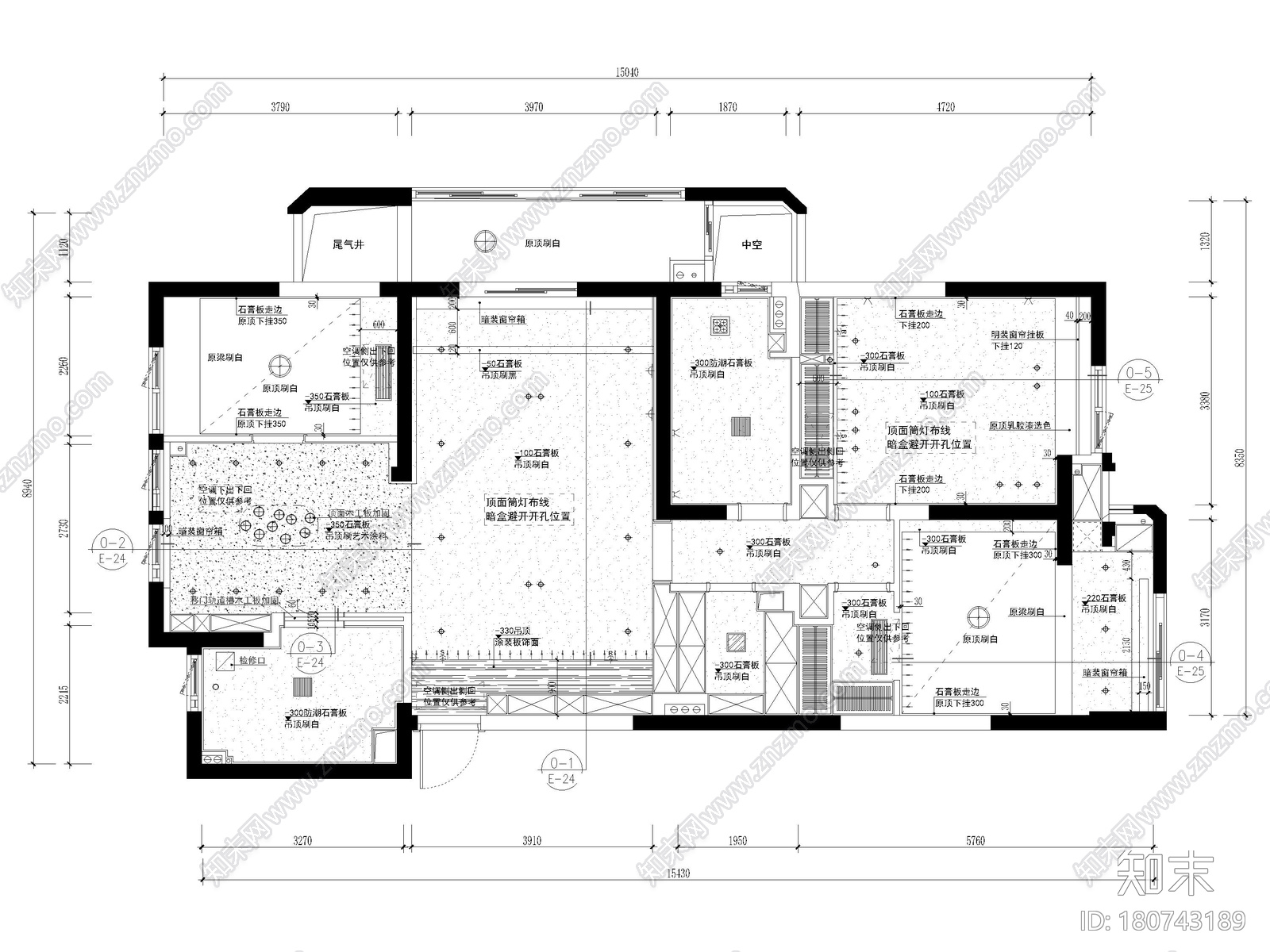 [杭州]116㎡现代二居家装装修施工图+3D模型cad施工图下载【ID:180743189】