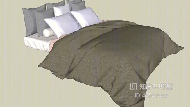 双人床SU模型下载【ID:519232236】