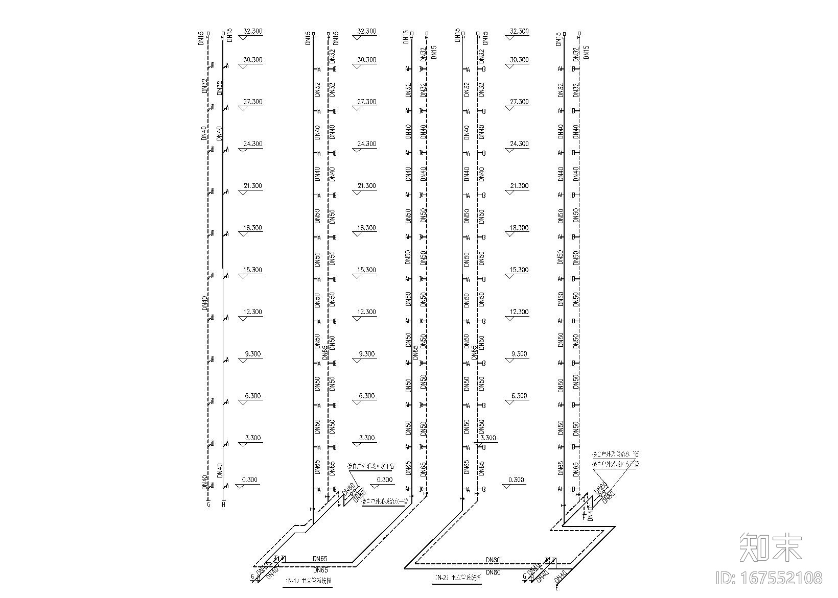 高层住宅采暖全套图纸（含平面及系统图）施工图下载【ID:167552108】