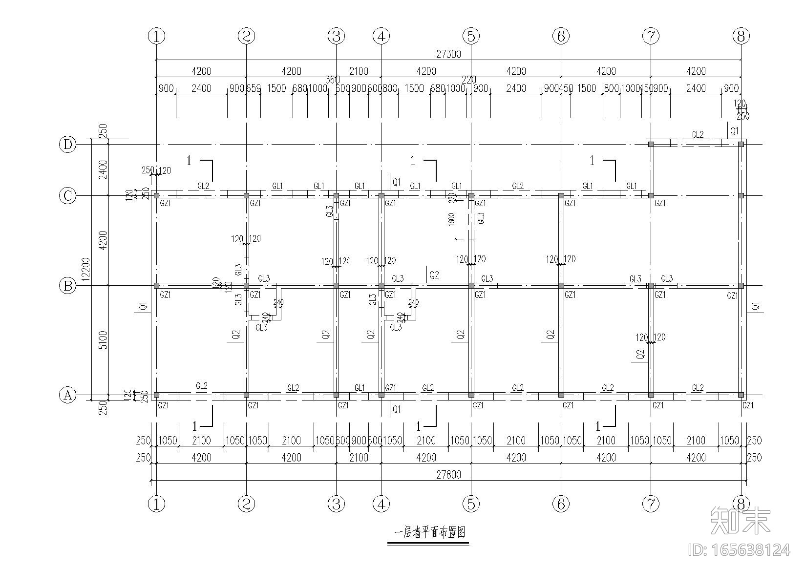 单层砖混结构自建住宅楼结构施工图纸cad施工图下载【ID:165638124】