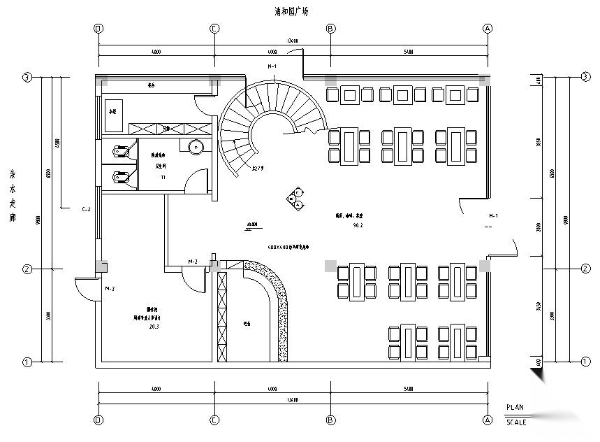 毕兹卡西餐咖啡厅室内装修设计施工图纸cad施工图下载【ID:160423126】