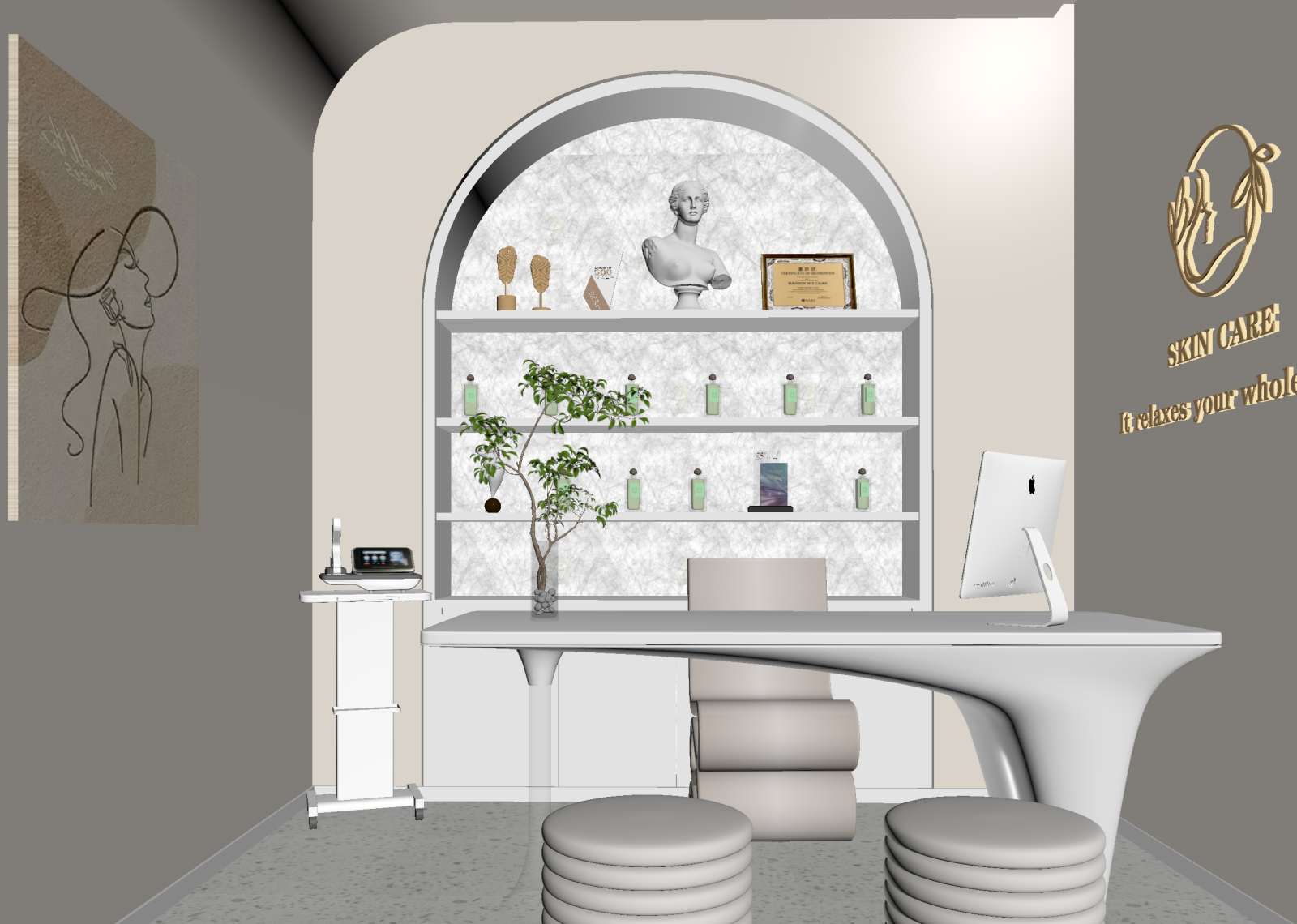 现代美容院3D模型下载【ID:1215044423】