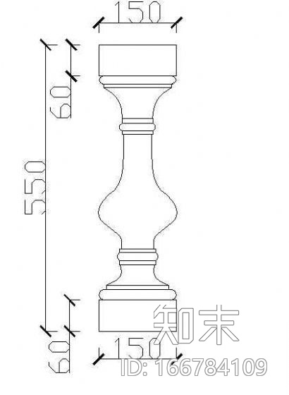 西式栏杆柱cad施工图下载【ID:166784109】