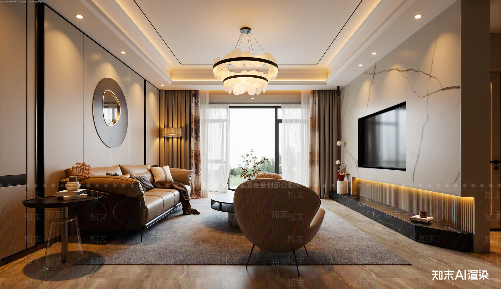 现代家居客厅3D模型下载【ID:1221512304】