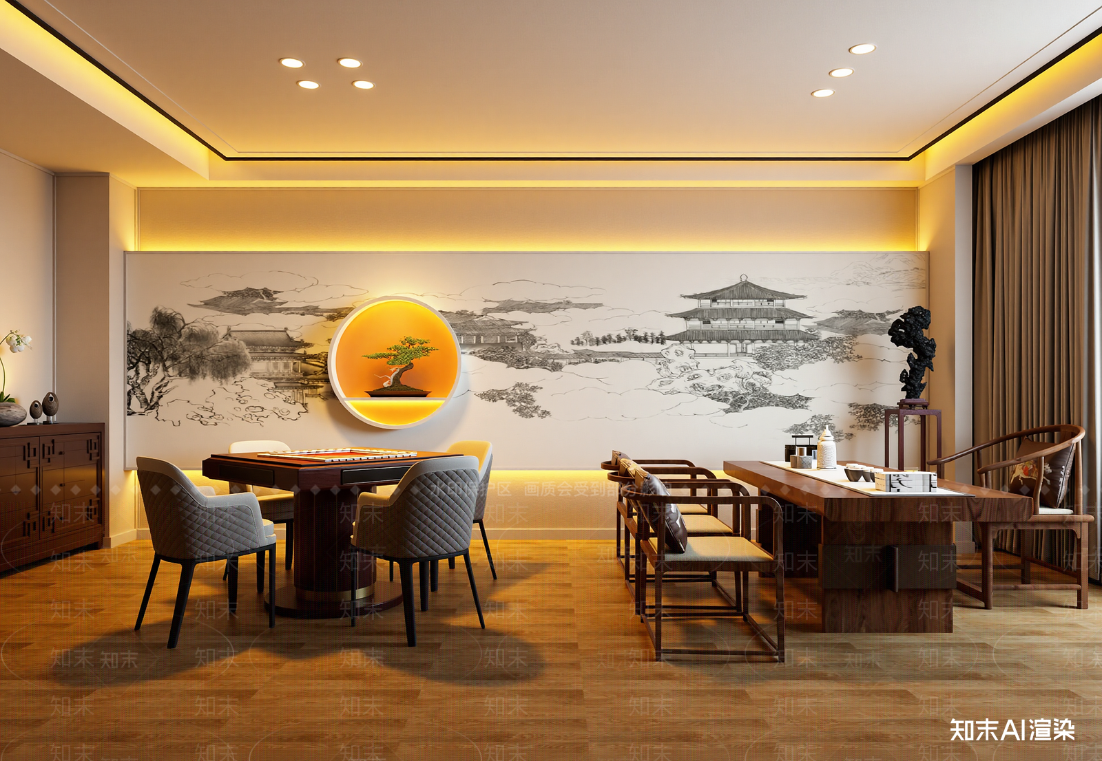 中式茶馆3D模型下载【ID:1214123995】