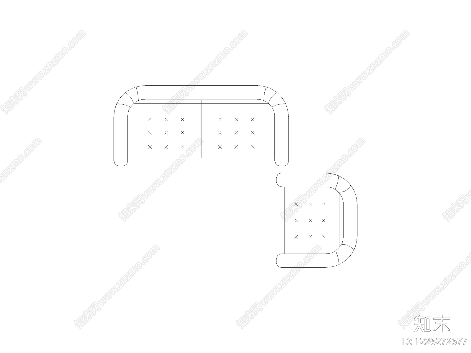 沙发cad施工图下载【ID:1226272677】