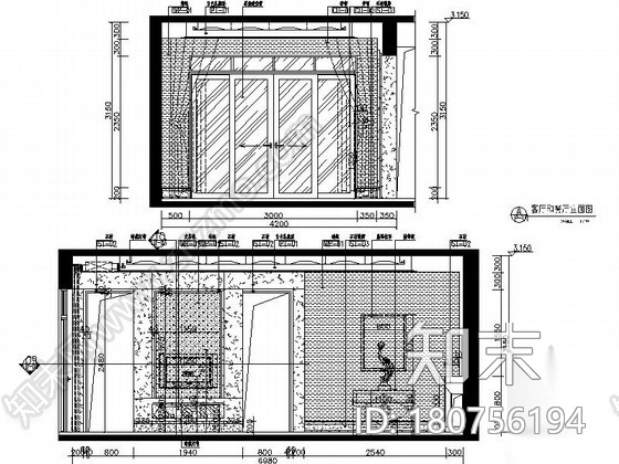 [广东]时尚温馨暖色调样板间装修施工图（含效果图）cad施工图下载【ID:180756194】