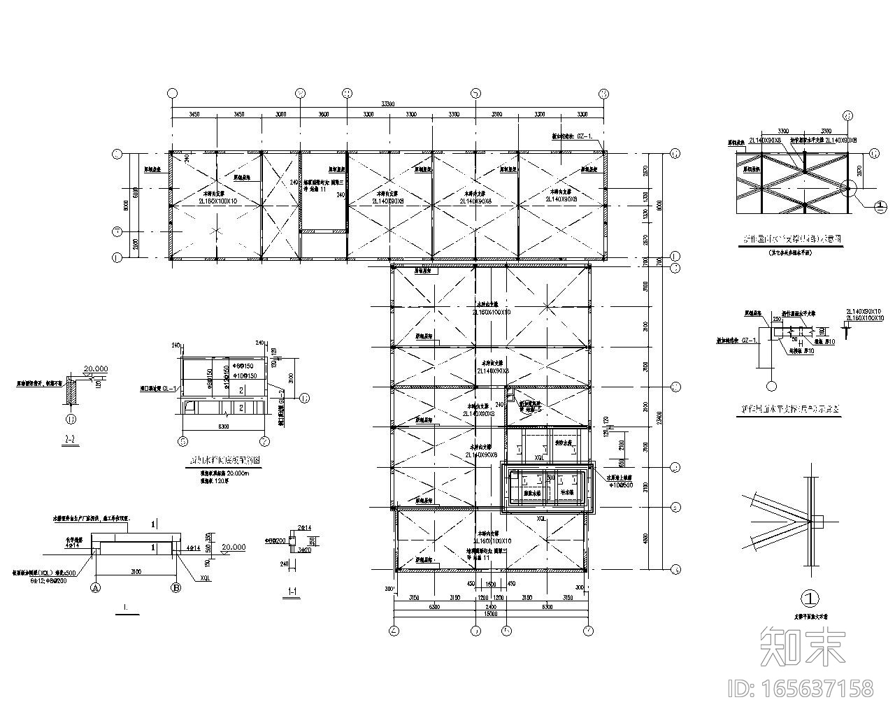 六层教学楼双面板墙加固施工图（CAD）施工图下载【ID:165637158】