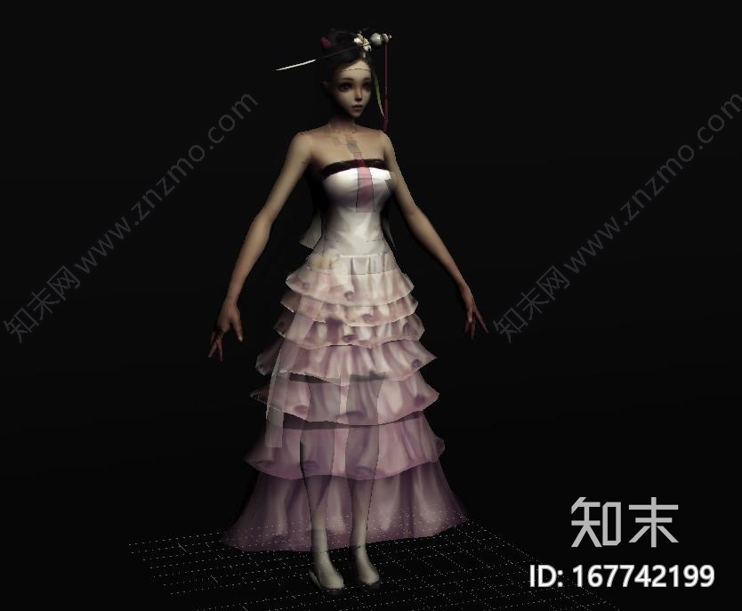 手绘女性角色模型CG模型下载【ID:167742199】