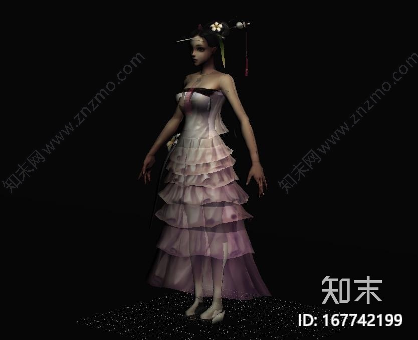 手绘女性角色模型CG模型下载【ID:167742199】