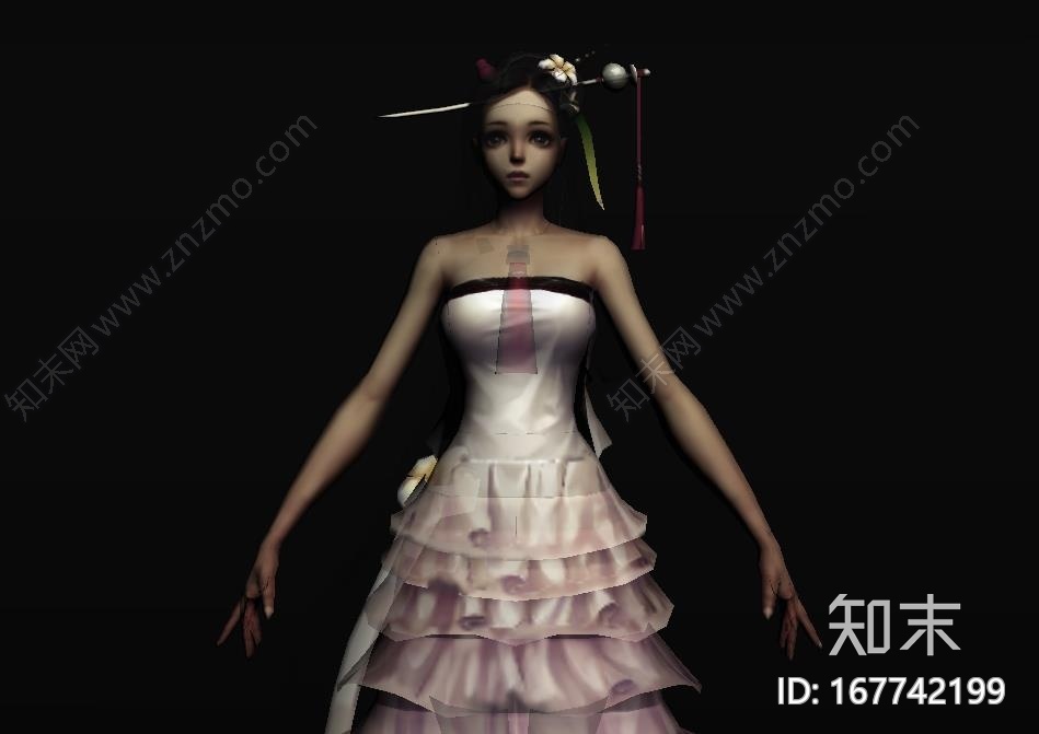 手绘女性角色模型CG模型下载【ID:167742199】