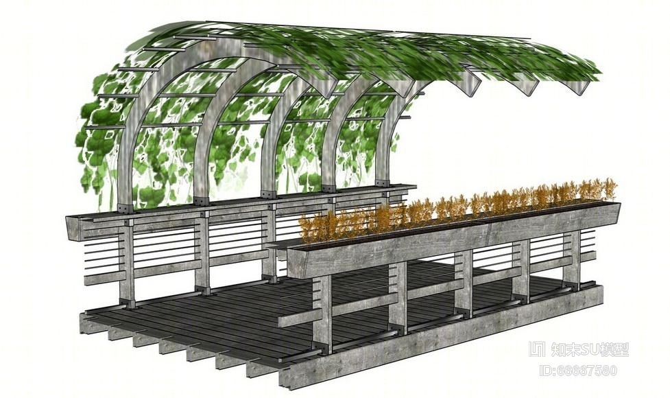 花架SU模型下载【ID:66667580】