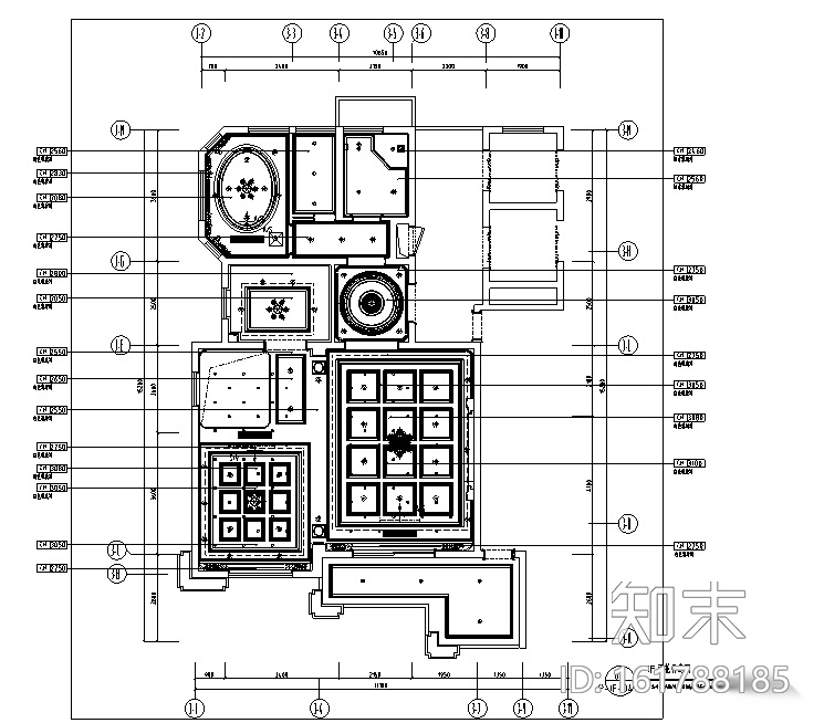 法式奢华中梁别墅设计施工图cad施工图下载【ID:161788185】